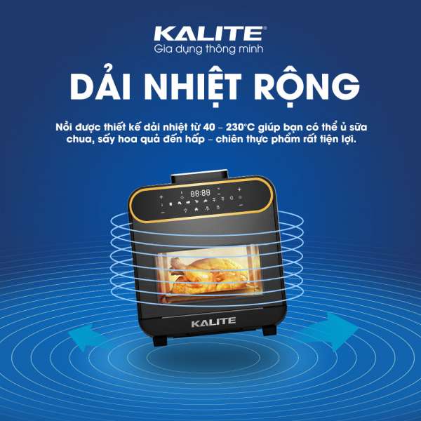 [Mã ELMALL1TR giảm 5% đơn 3TR] Nồi chiên không dầu hơi nước Kalite Steam Pro