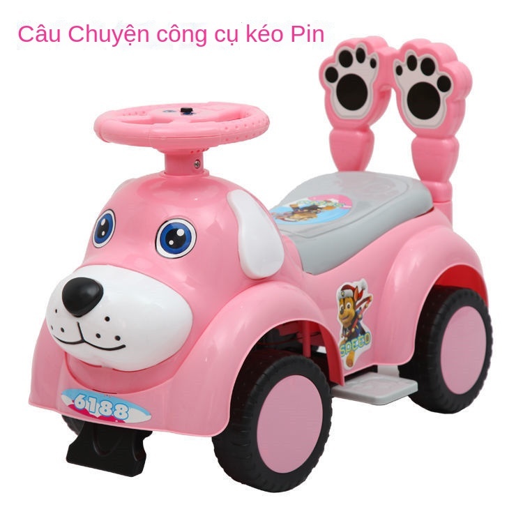 ✥∈▨Xe xoắn trẻ em có nhạc bánh xe câm em bé bốn bánh 1-3 tuổi xe đẩy trẻ em xe đẩy trẻ em