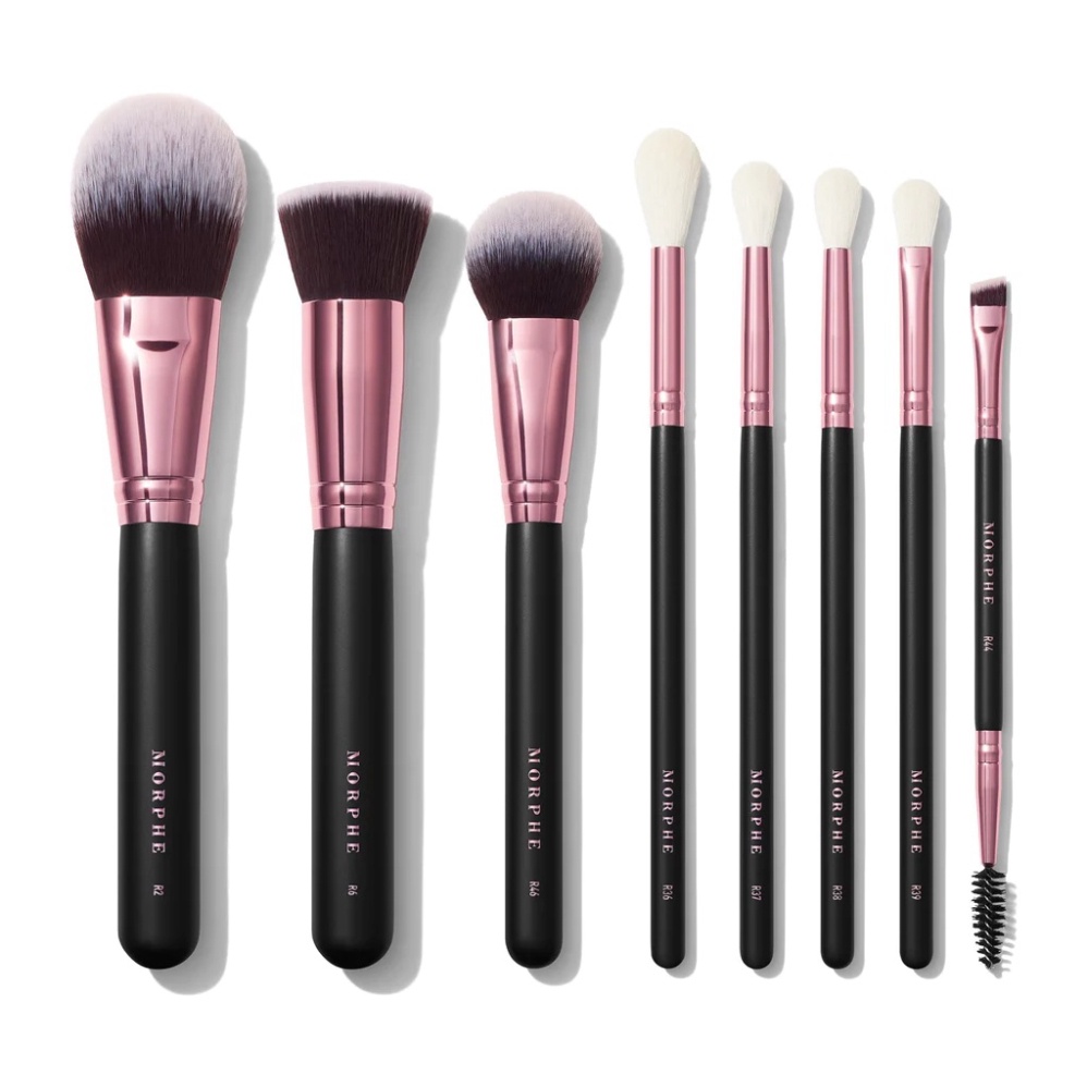Bộ cọ trang điểm cá nhân Morphe  8 cây Flash of Rose lông thú siêu mềm chính hãng