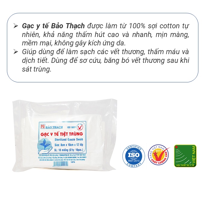 Gạc y tế Bảo Thạch đã tiệt trùng