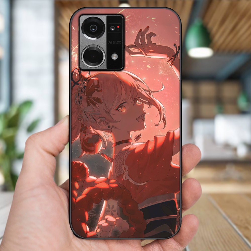Ốp lưng Oppo Reno 7 4G viền đen in hình Yoimiya Genshin Impact