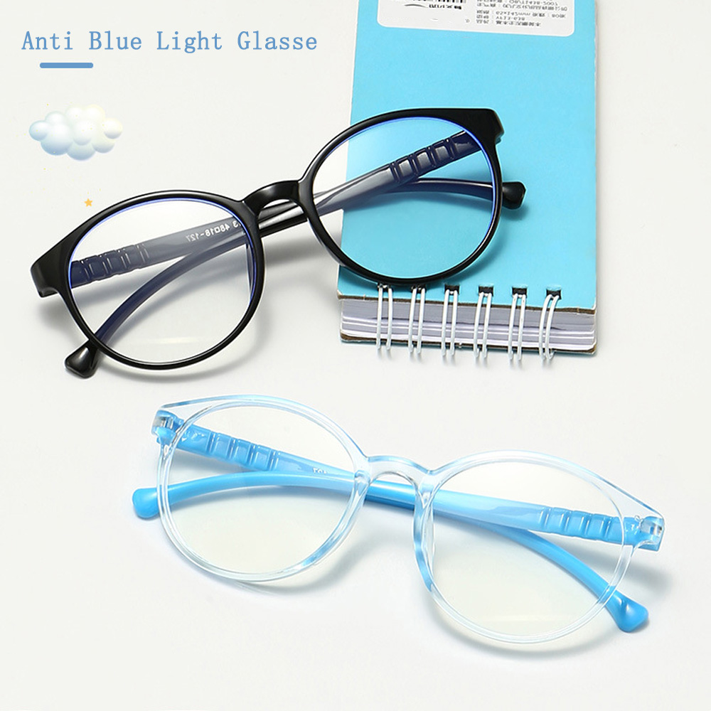 Mắt kính gọng nhựa mềm trong suốt chống tia UV400 an toàn cho trẻ em