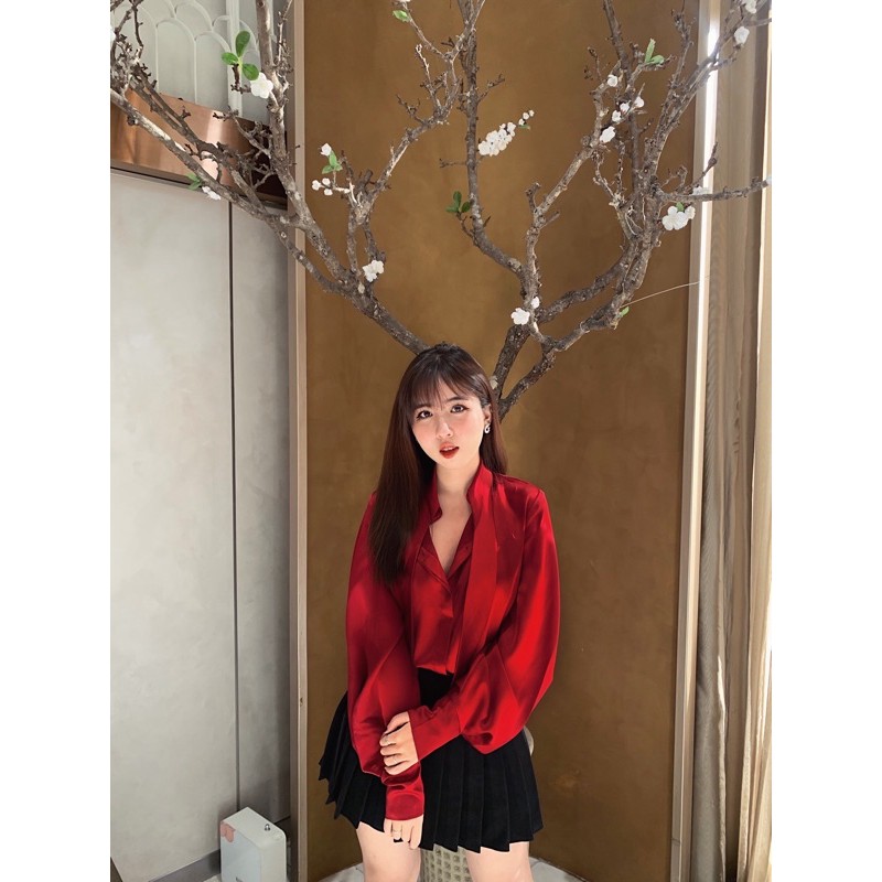 Adley Shirt / Áo sơ mi lụa cổ dây | BigBuy360 - bigbuy360.vn