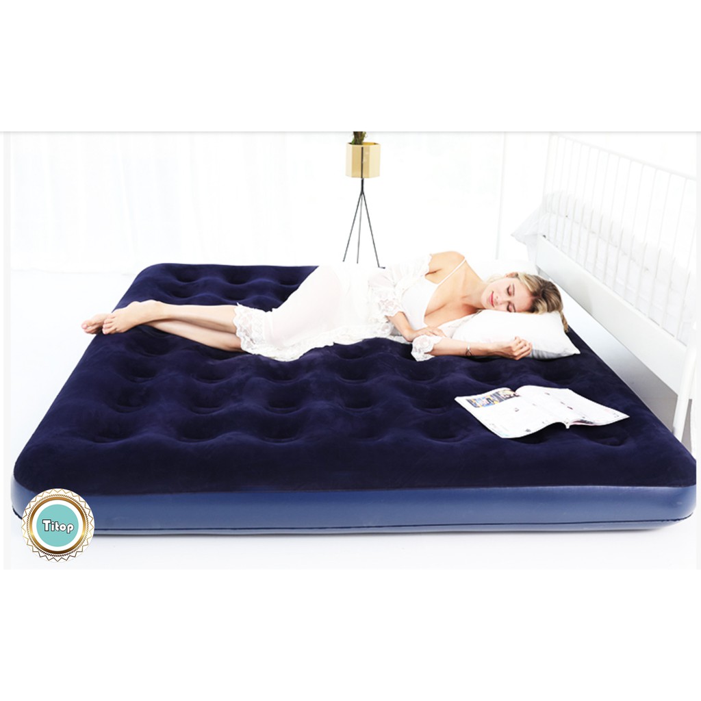 Nệm Hơi đệm hơi Phủ Nhung Bestway Tặng 1 Bơm Điện