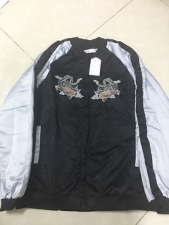 Áo khoác Bomber thêu rồng ( ảnh thật cuối)