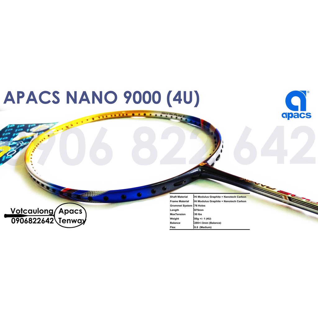 Vợt cầu lông Apacs Nano 9000 (4U) | Vợt chính hãng, phù hợp đánh phong trào