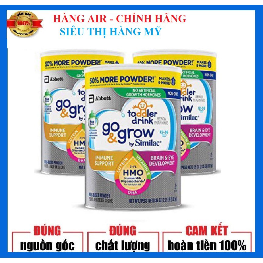 [Hàng air, combo 2 hộp] Sữa Similac Go & Grow Non-GMO HMO 1.02kg nhập mỹ