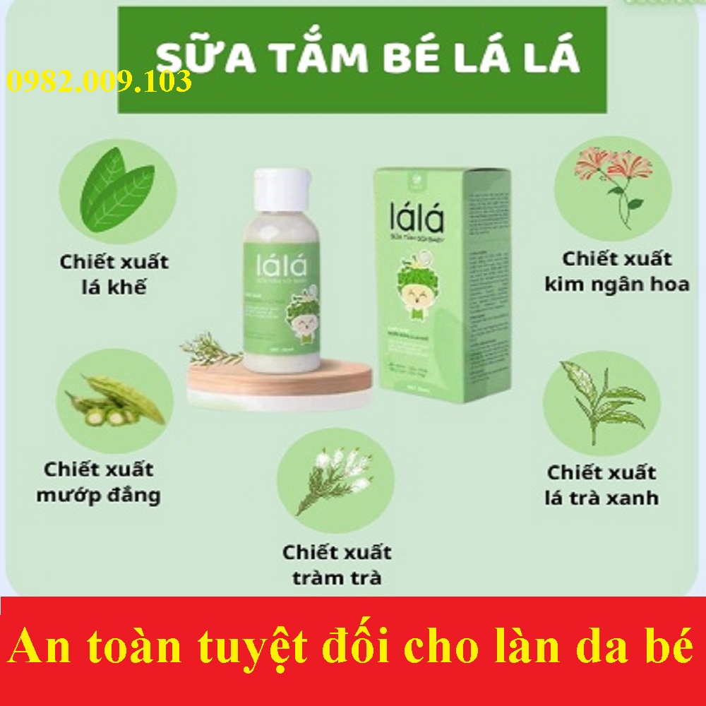 Sữa tắm gội bé thảo được LÁ LÁ LACO không cay mắt làm sạch thơm bảo vệ làn da tự nhiên an toàn sức khỏe cho bé - 50ml ❤️