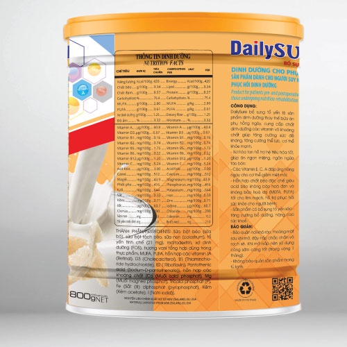 Combo 2 lon Sữa non bổ sung tổ yến Wincofood DailySURE (1600g/2lon)