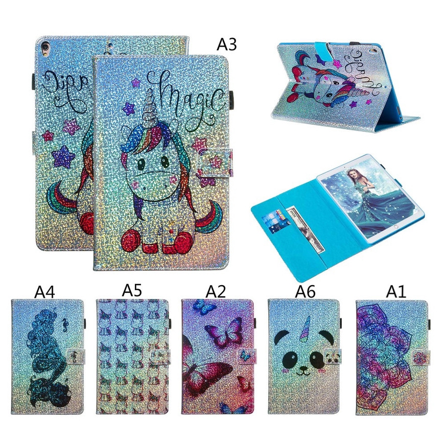 For Amazon All-New Fire HD 8 2018 2017 2016 8.0" Luxury Glitter Cartoon PU Leather Wallet Flip Stand Tablet Case