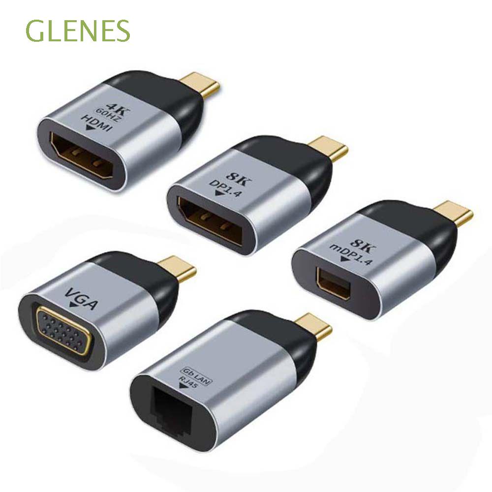 Gleenes Đầu Chuyển Đổi USB C Sang DP Loại C RJ45 60Hz HDMI 4K Dành Cho Laptop 4K