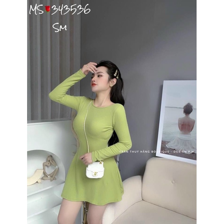 Đầm hở lưng tay dài - đầm xoè - Đ0071 | 23tshop | BigBuy360 - bigbuy360.vn