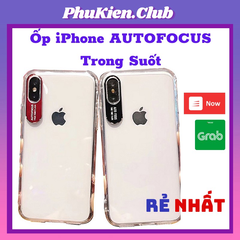 Ốp iPhone AUTOFOCUS Trong Suốt Viền Camera Kim Loại - Bảo Vệ Tuyệt Đối -