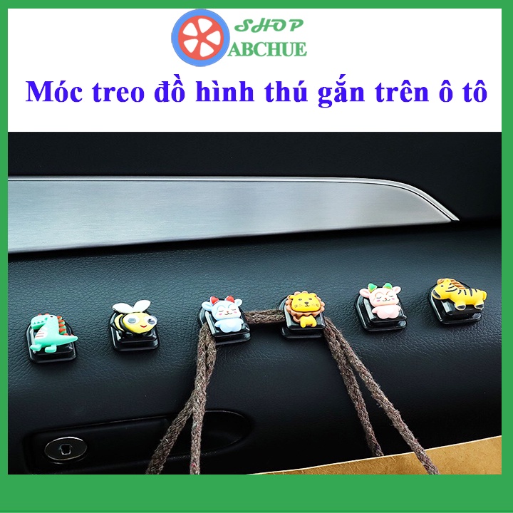 Móc treo đồ mini  đa năng gắn trên xe hơi  hình icon đáng yêu