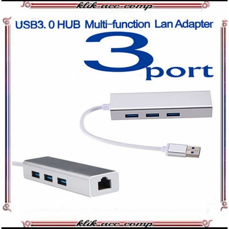 Bộ Chia 3 Cổng Usb Sang Lan Plus 3.0 / Usb / Lan / Usb 3.0