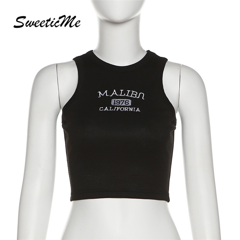 Áo Tank Top Sát Nách Cổ Tròn Dáng Ôm In Họa Tiết Thời Trang Quyến Rũ Cho Nữ