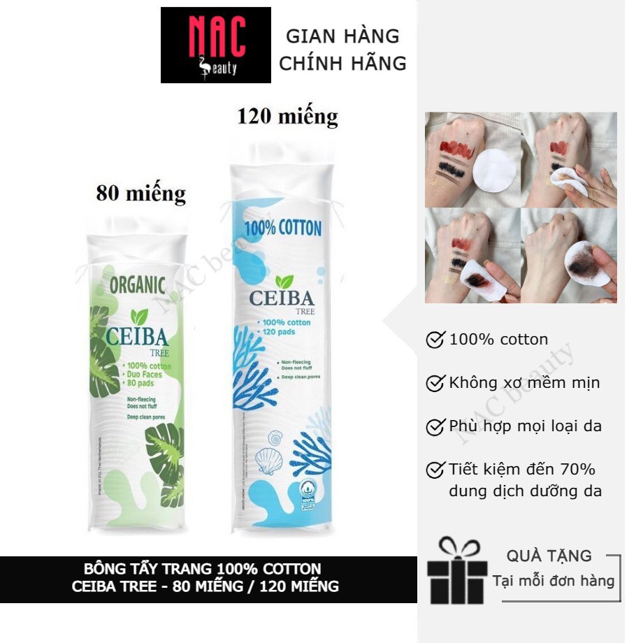 Bông Tẩy Trang Ceiba 100% Cotton - Bông Tẩy Trang Đạt chuẩn Châu Ấu - Số 1 tại Pháp