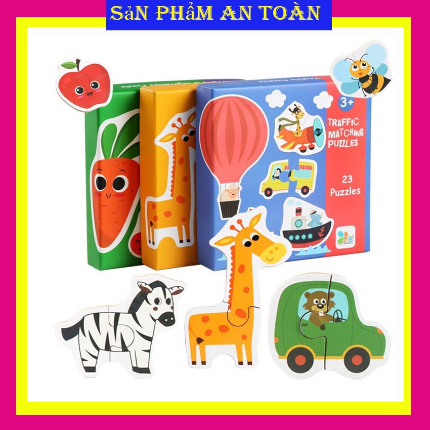 Đồ Chơi Ghép hình PUZZLE 2 mảnh hộp BÌA BẢN TO ĐẸP|