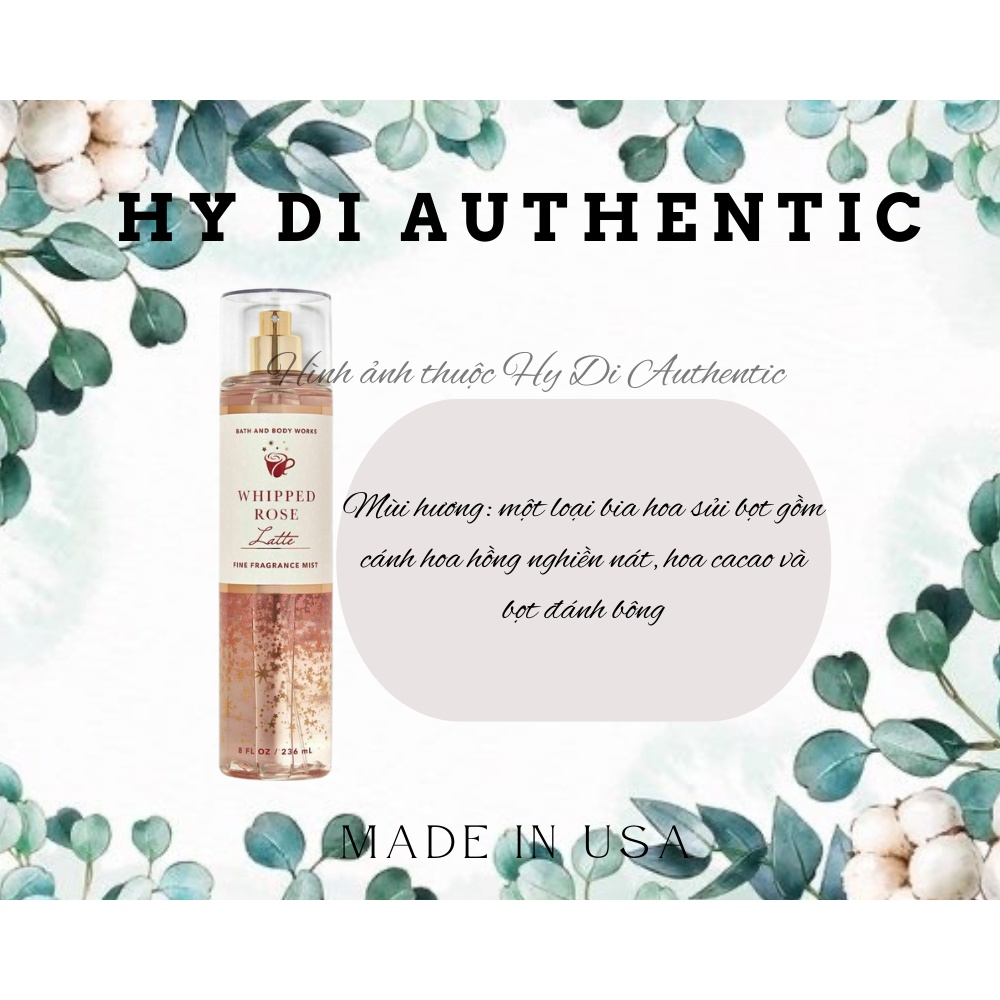 WHIPPED ROSE LATTE - XỊT THƠM DƯỠNG THỂ BATH & BODY WORKS USA