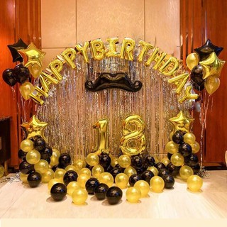 SET TRANG TRÍ SINH NHẬT - VÀNG GOLD (Tặng Bơm + Keo)