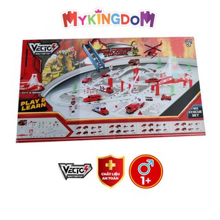 Bộ Đồ Chơi Lắp Ráp Đường Ray Và Xe Chạy Pin - Set Cứu Hỏa VECTO VT55710A