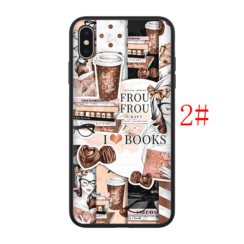 Ốp Điện Thoại Silicon Mềm Hình Cà Phê Sách Xc35 Cho Iphone 11 12 Pro Mini Xs Max X Xr