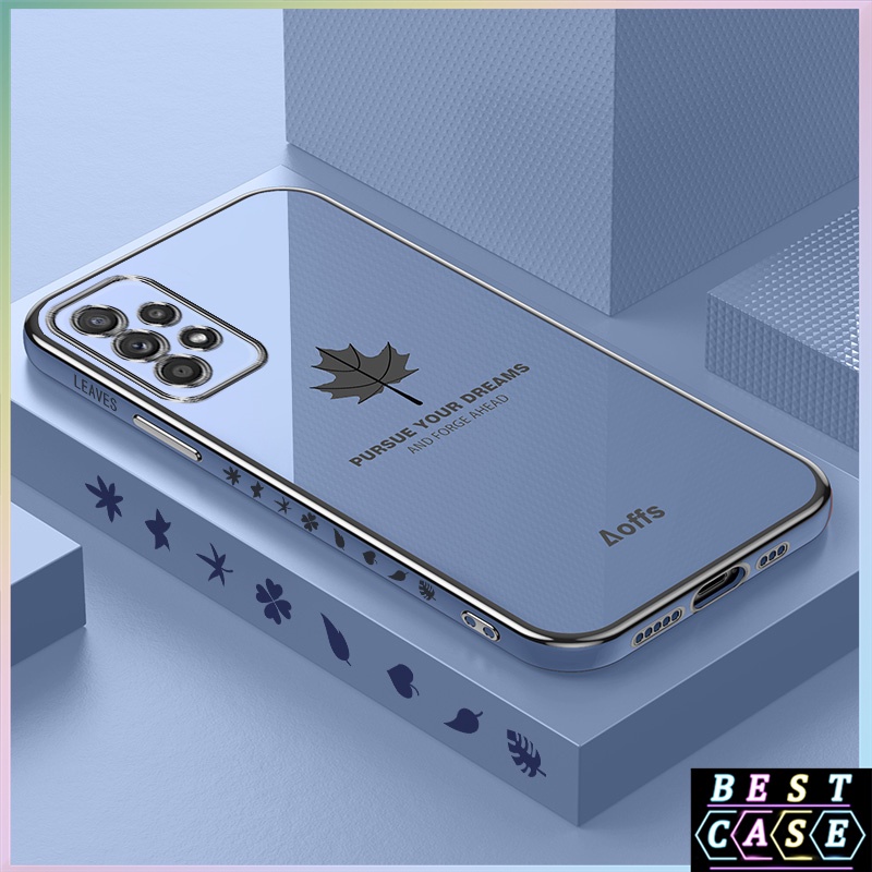Ốp Điện Thoại Mềm Hình Lá Phong Có Dây Đeo Cho Samsung a02s casing Samsung A12 A51 A52 A52S A20 A30 A50 A30s A50s A10 A71 A31 A72