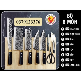 Dao bộ 8 món nhà bếp cao cấp làm từ nhíp xe ô tô