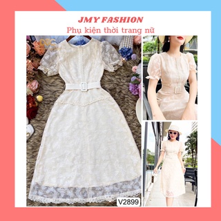 V2899 Váy đầm organza dáng A dài (tặng kèm belt) sang chảnh - DVC&ACC (Dolce viva colection)