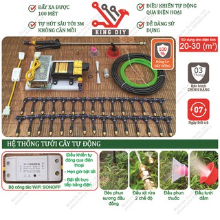 Bộ máy bơm đôi 12v phun sương tưới lan tưới rau tưới hoa tự động