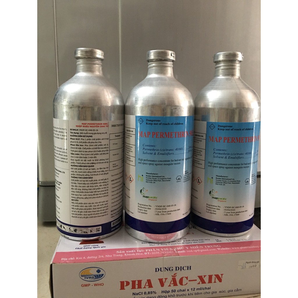 DIỆT MUỖI CHAI NHÔM PERMETHRIN 50EC (1 lít)