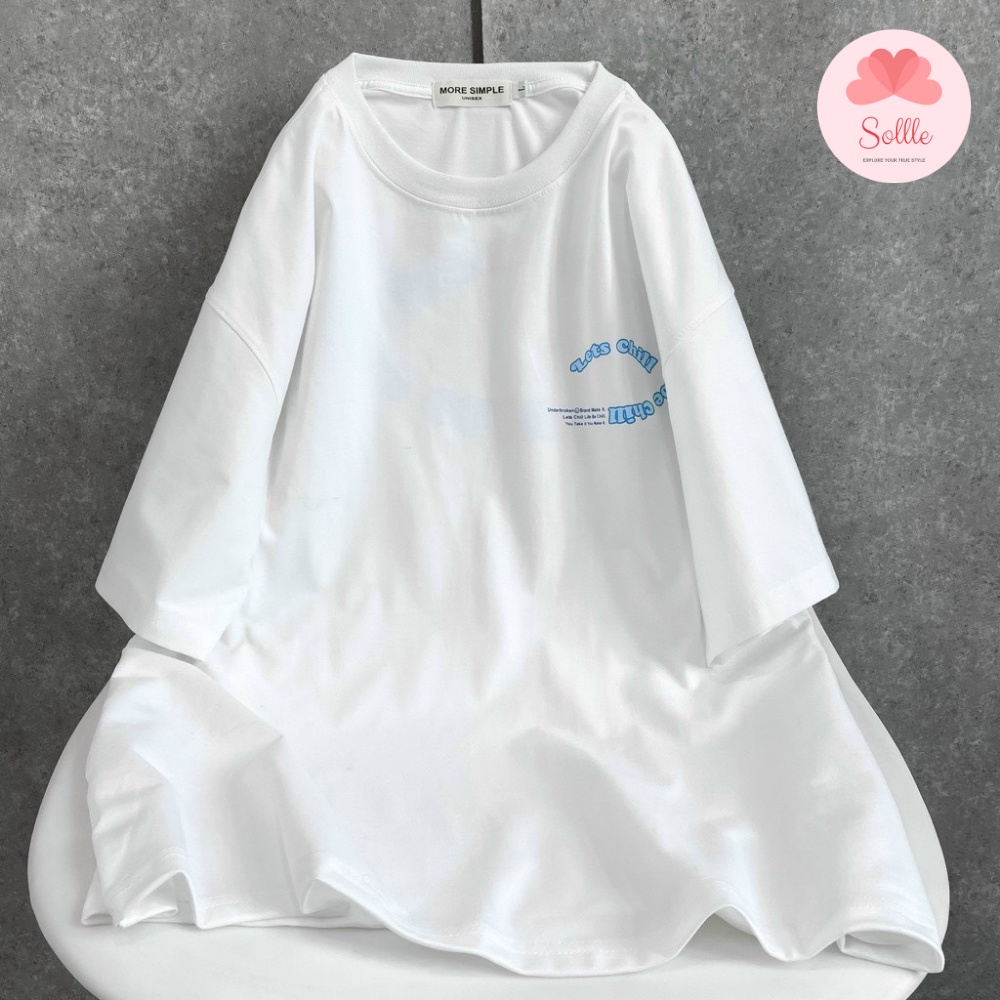Áo thun tay lỡ nam nữ oversize basic Chill, áo phông form rộng unisex Hàn Quốc cotton đẹp Sollle