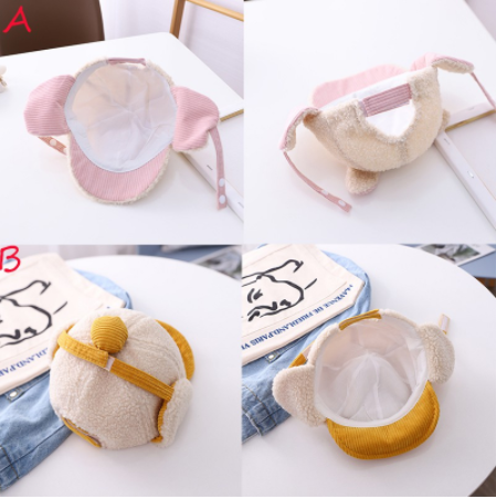Mũ in chữ bảo vệ tai giữ ấm cho trẻ em