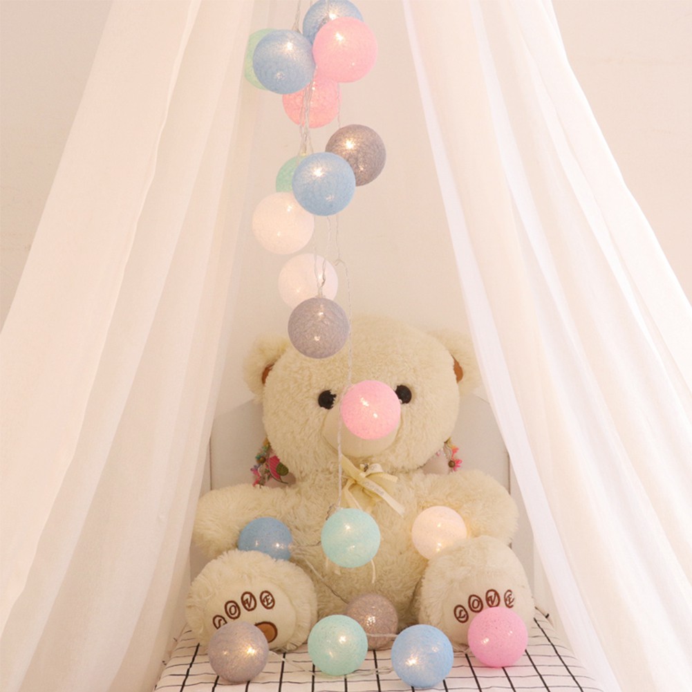 Dây đèn LED 10 bóng cotton dùng trang trí không gian tiệc dài 2m Cho Giáng Sinh