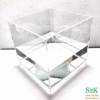 Bể acrylic CB20: 20x20x20 siêu trong, siêu nhẹ hồ mika  cho nuôi cá betta, cây thủy sinh.Dùng kèm theo đèn, bơm, lọc