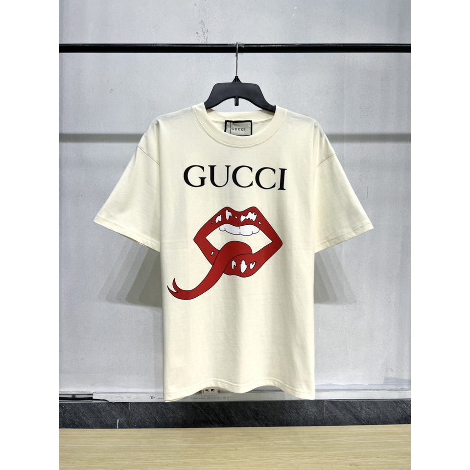 ⚡️- Tee Gu.cci Lips cao cấp full tag túi, áo thun GU.CCI