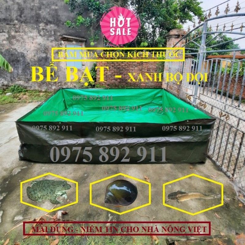 Bể bạt nuôi ốc ếch cá hàn quốc xanh bộ đội 5x2x1