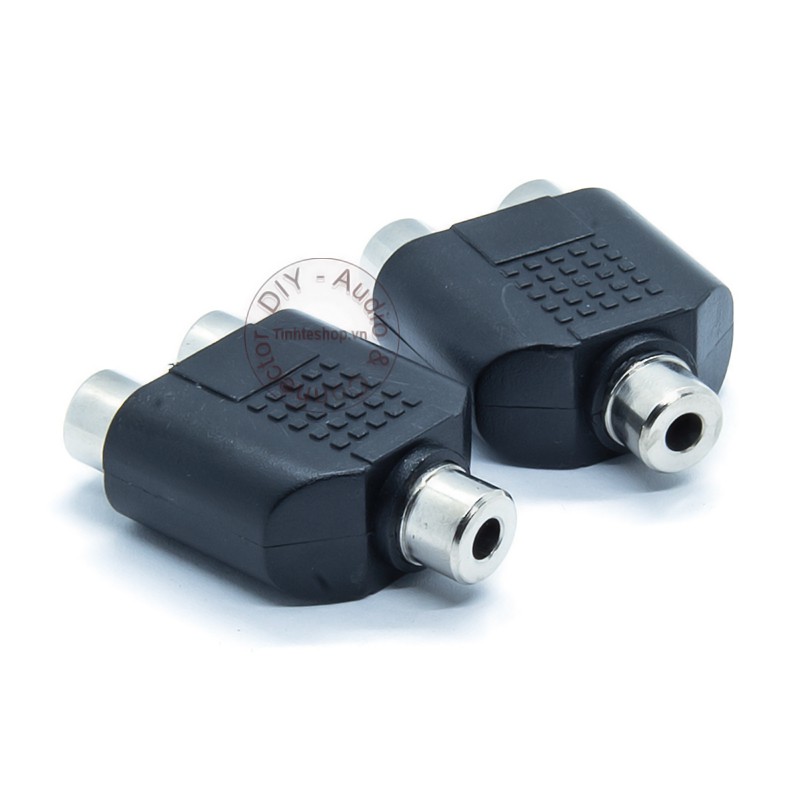 Đầu chuyển 3.5 ra RCA 1 chiếc - 3.5mm female to 2 RCA female adapter