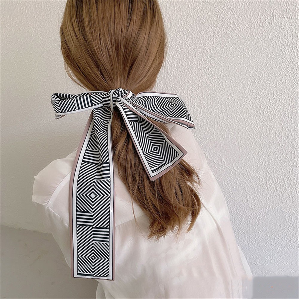 Dây Ruy Băng Cột Tóc Dáng Dài Họa Tiết Hoa Phong Cách Bohemian Thời Trang Cho Nữ