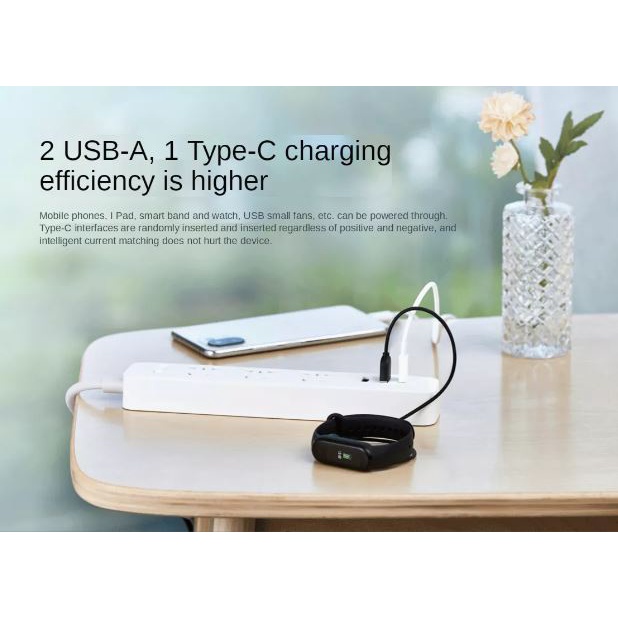 Ổ cắm điện tích hợp sạc nhanh 20w 2A1C Xiaomi XMCXB05QM BHR5094CN Power Strip