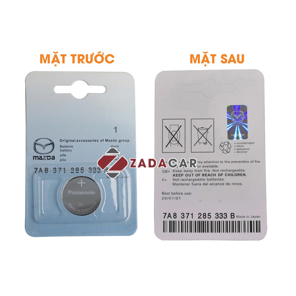 Pin chìa khóa ô tô Mazda 3 chính hãng Mazda sản xuất tại Indonesia 3V Panasonic