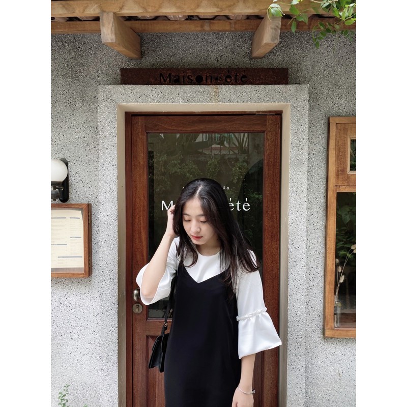 Set váy yếm lụa + Áo lụa Ma Vie