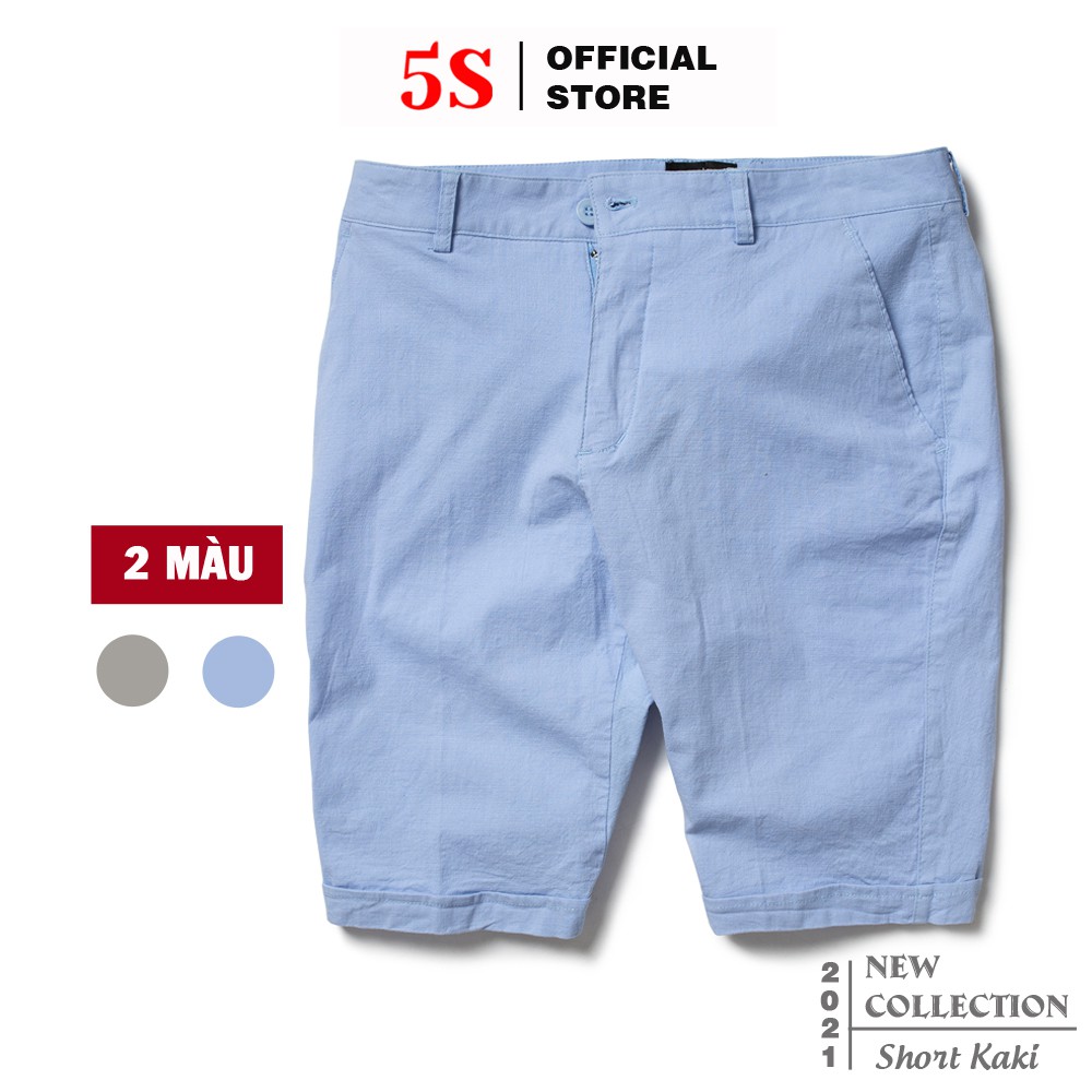 Quần Short Nam 5S Premium (2 màu), Chất Kaki Cotton Co Giãn, Thấm Hút Tốt, Hạn Chế Nhăn (QSK21008-02)