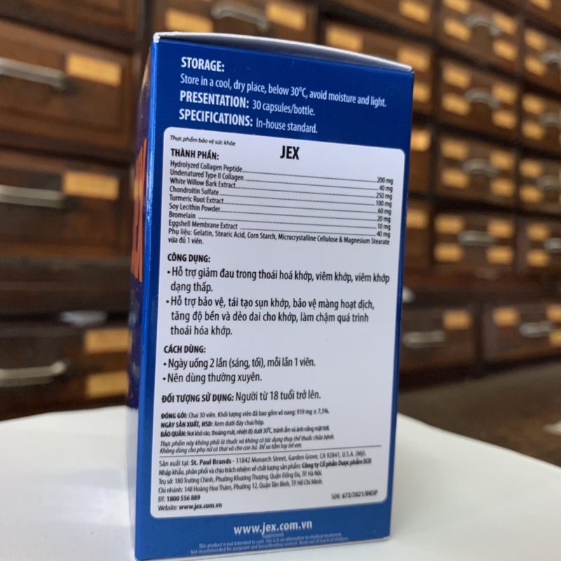 Jex natural joint pain relief - jex max - chai 60 viên