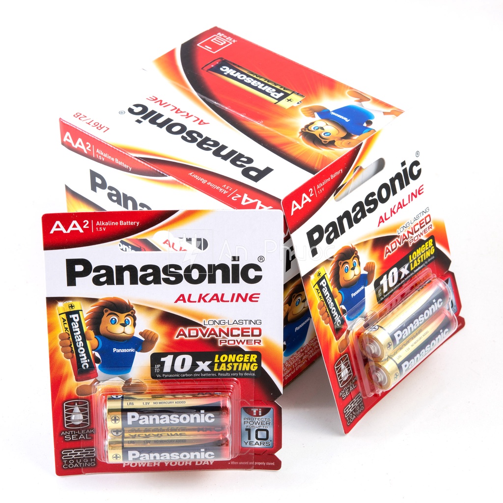 Pin tiểu AA Panasonic Alkaline LR6 (size lớn, vỉ 2 viên)