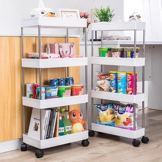 Kệ để đồ di động nhiều tầng có bánh xe đẩy tiện dụng cho nhà bếp phòng tắm