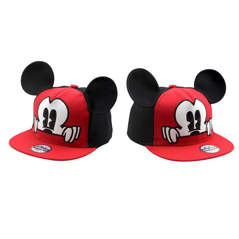 Kids hats cartoon cap Mũ lưỡi trai tai chuột Mickey cho bé trai và bé gái