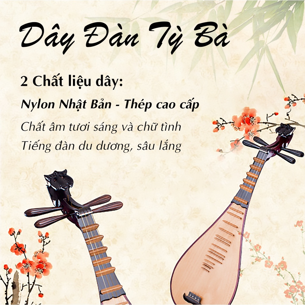 Dây Đàn Tỳ Bà VN - Bộ 4 Dây TQ (pipa) Chất Lượng