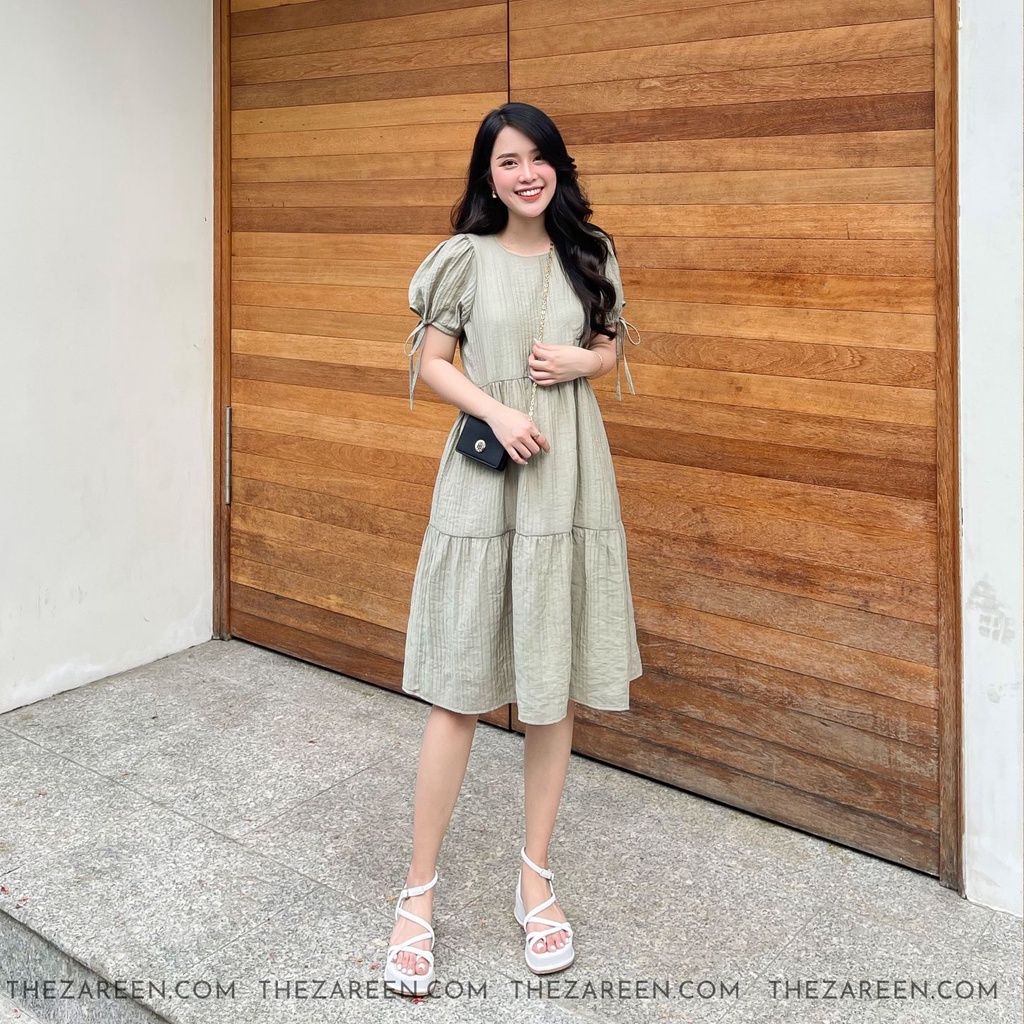 ĐẦM BABYDOLL THẮT NƠ ZAREEN DAX38 XANH RÊU | BigBuy360 - bigbuy360.vn