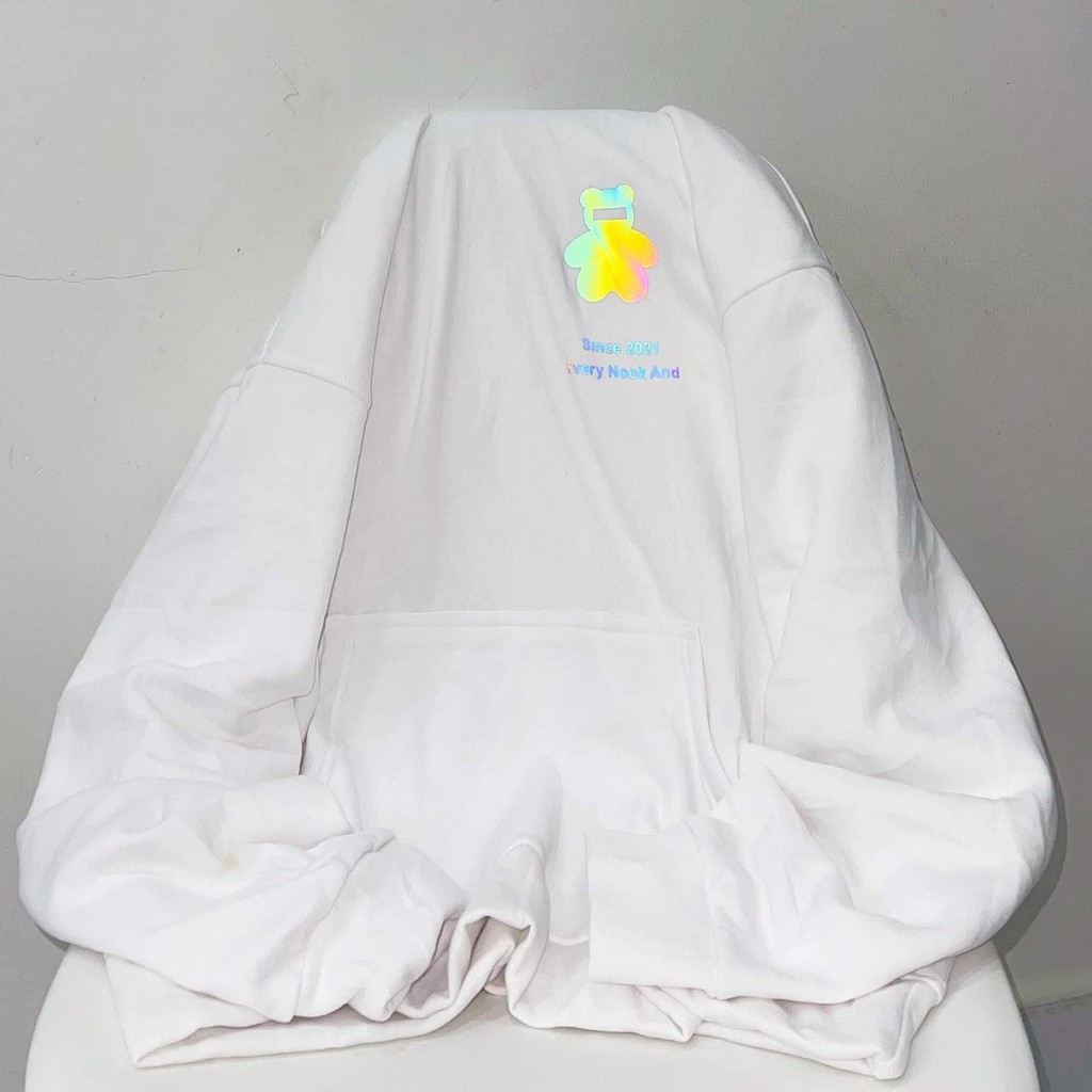 [Ảnh thật] Áo hoodie gấu phản quang (trắng - đen) | BigBuy360 - bigbuy360.vn
